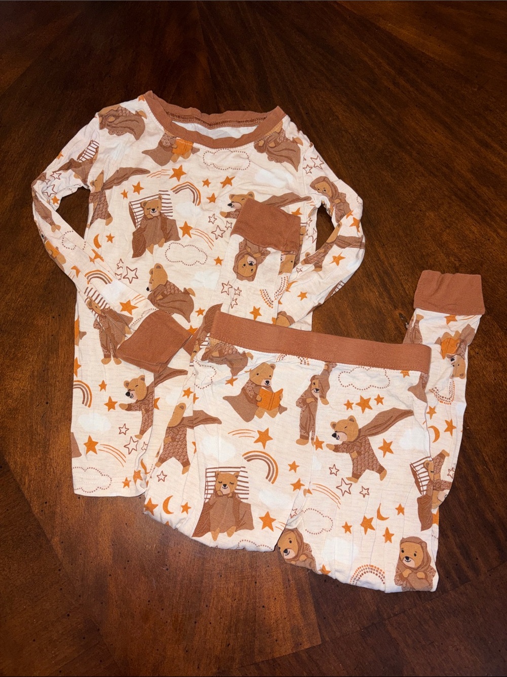 Little Sleepies Brown and Cream Bear Pajama Set